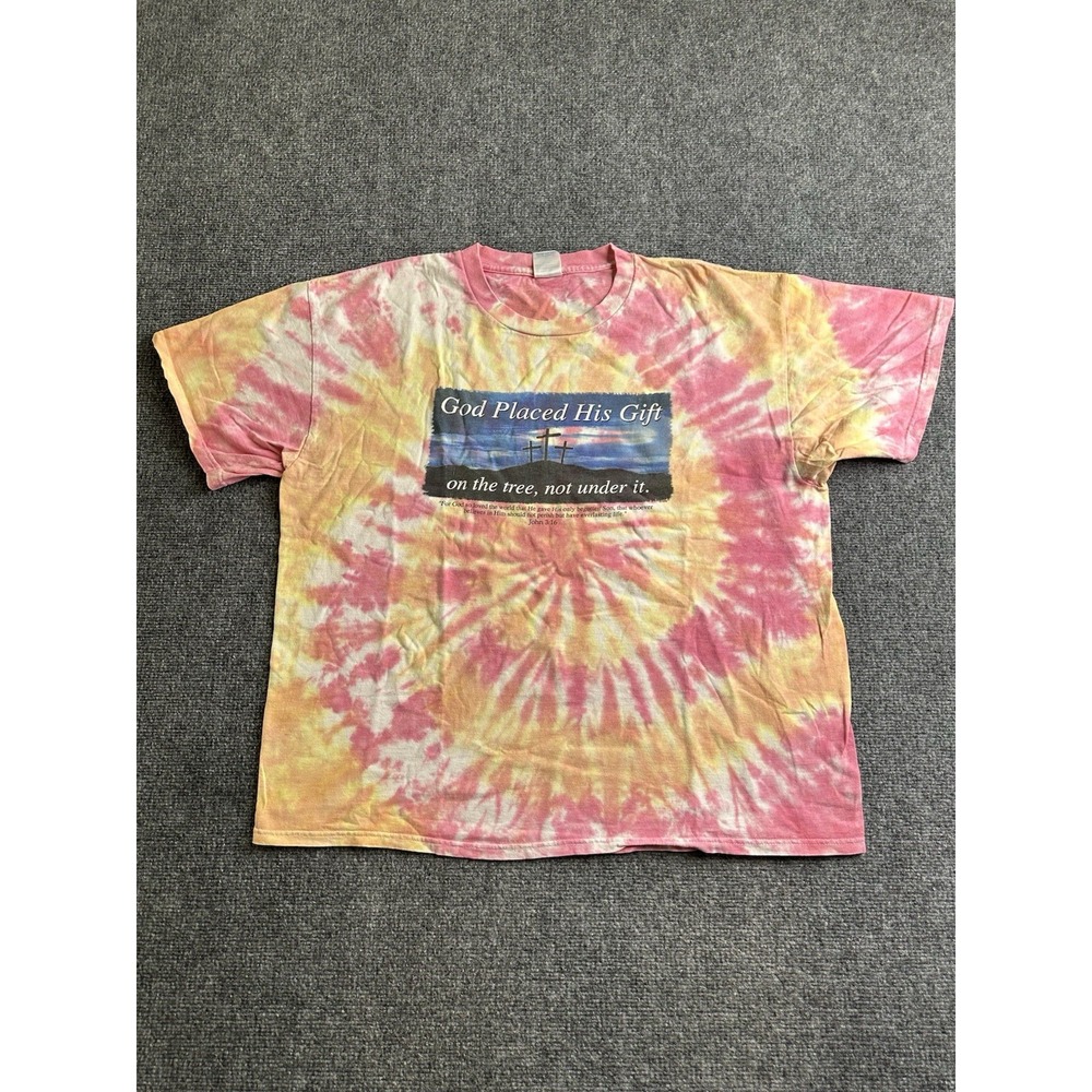 Mens 2003 Christian Jesus John 3:16 Tie Dye Graphic T-Shirt, Size XL